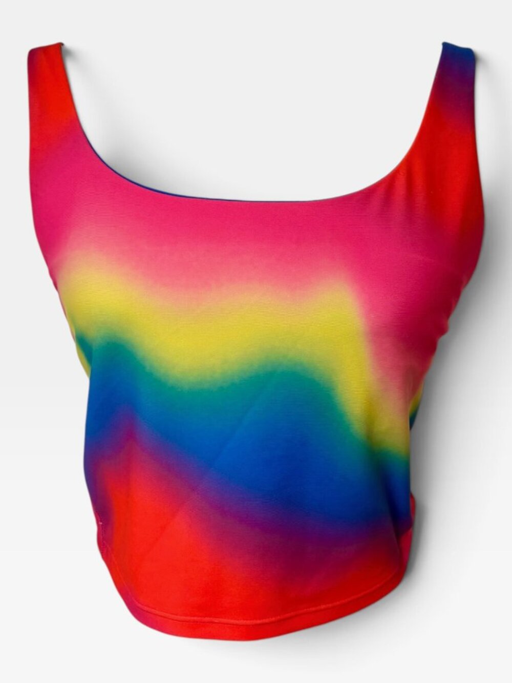 Old Navy PowerSoft Rainbow Tie Dye Cropped Sports Bra Tank Size Large
